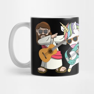 Guitar Jesus With Unicorn Dabbing Mug